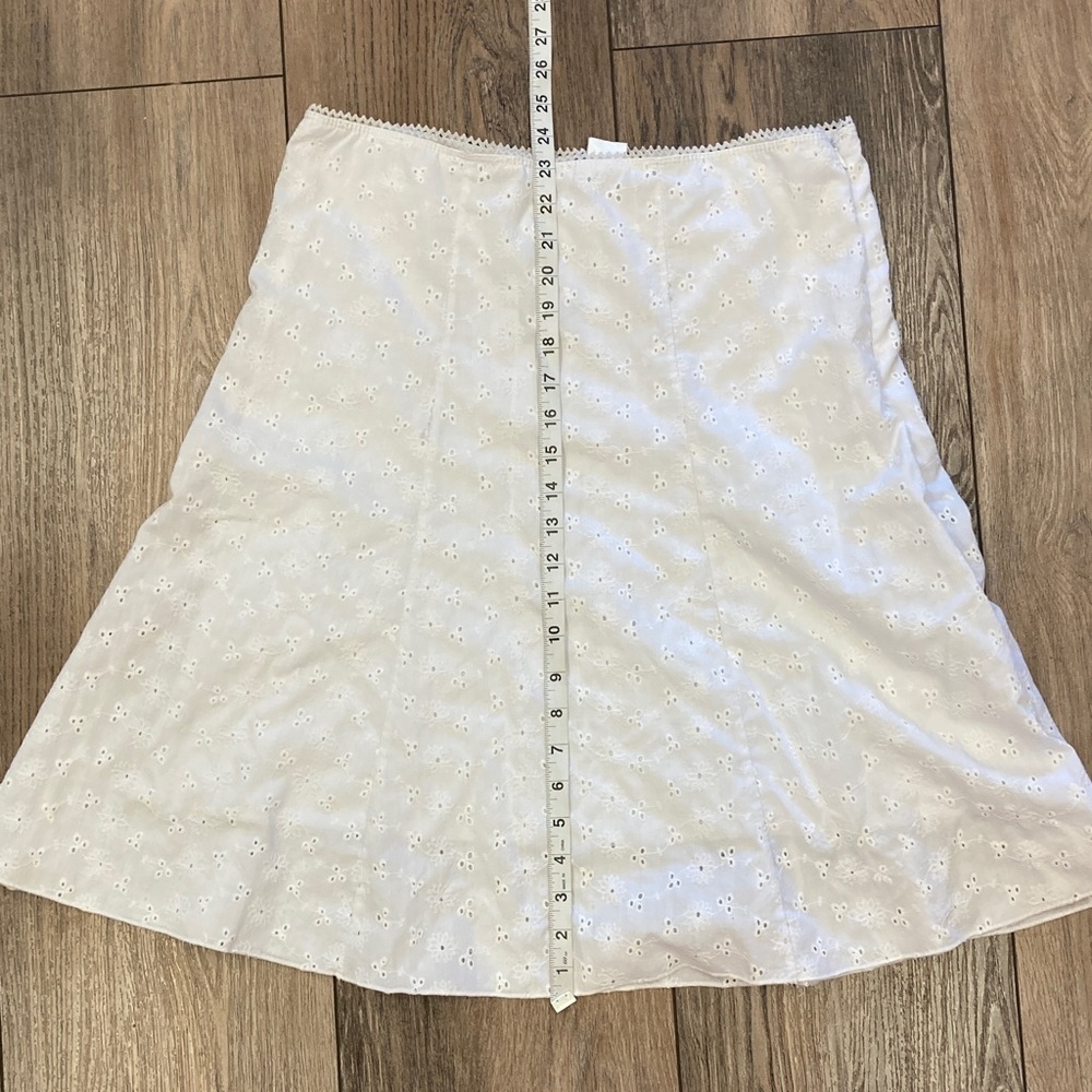 White, Eyelet, Women's, Skirt, midi, wedding, bridal, casual, church, basic
